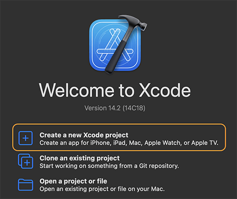 Create New Project in Xcode